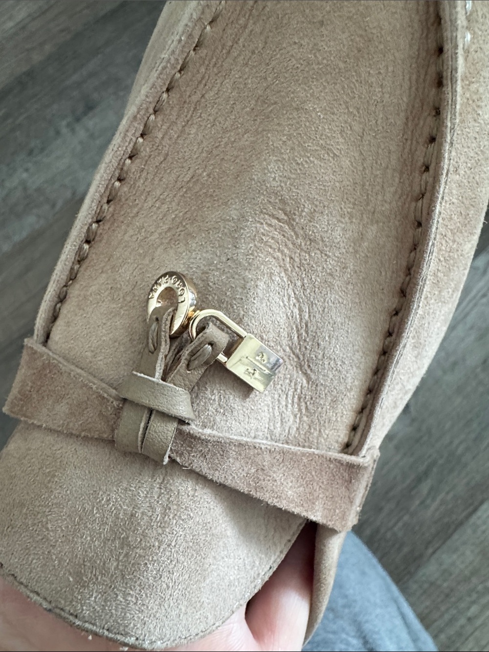 Loro Piana Suede Tassel Loafers in Taupe - Picture 3 of 9